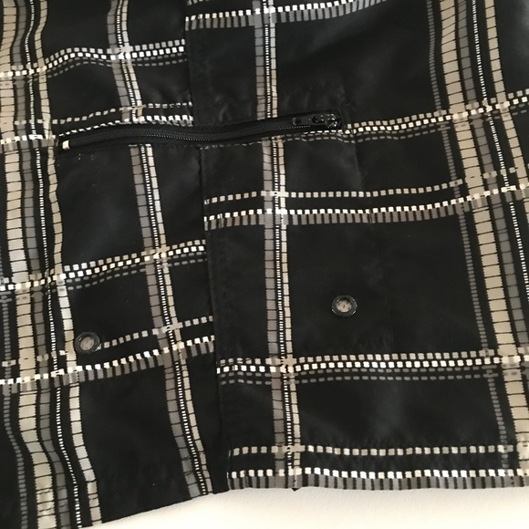 Nike Sz XL 36 Swimming Trunks Board Shorts Athleisure Beach Drawstring Black Wht - Picture 3 of 8